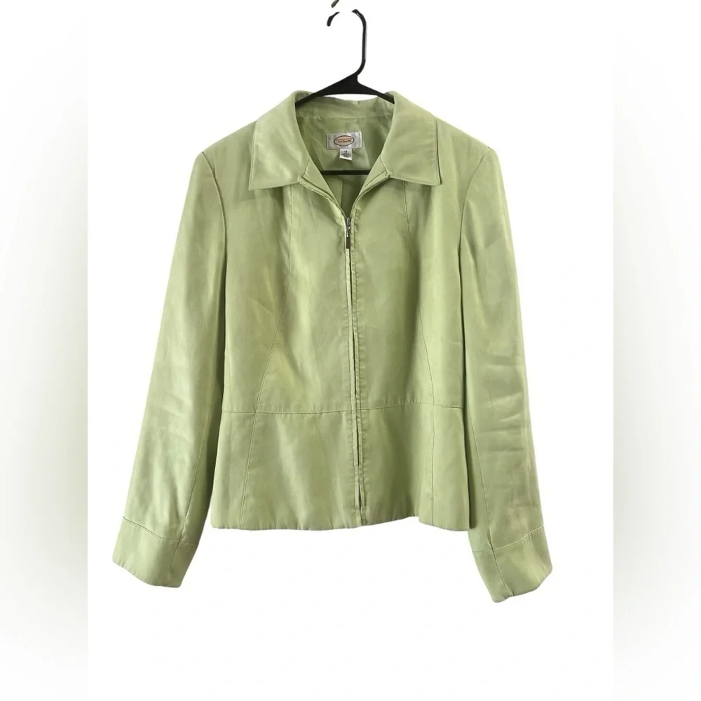 Talbots vintage light green full zip up collared jacket